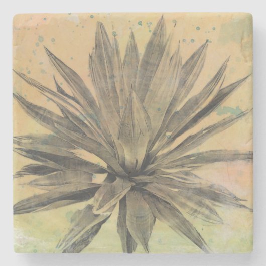 Dessous-de-verre En Pierre Rêves du désert | Plante vert (Devant)