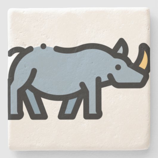 Dessous-de-verre En Pierre Rhino (Devant)