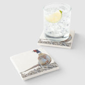 Dessous-de-verre En Pierre Ring-necked Pheasant Photo Stone Trivet (Côté)