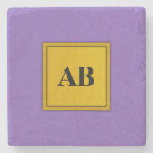 Dessous-de-verre En Pierre Robe violette royale avec monogramme (Devant)