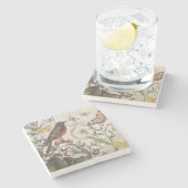 Dessous-de-verre En Pierre Robin Elegant Bird Butterfly French Art (Côté)