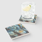 Dessous-de-verre En Pierre Roche de turquoise (Côté)