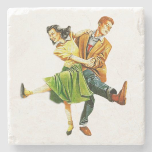 Dessous-de-verre En Pierre "Rock & Roll" (Devant)