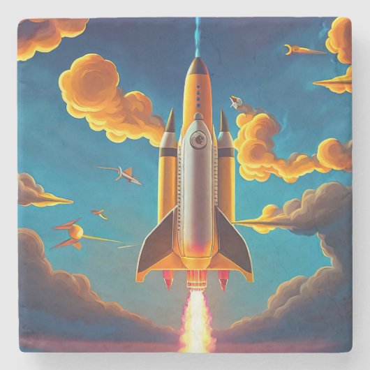 Dessous-de-verre En Pierre Rocket at sunset (Devant)