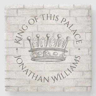 Dessous-de-verre En Pierre Roi de ce palais Couronne avec nom
