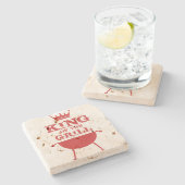 Dessous-de-verre En Pierre Roi Du Grill, Rouge (Côté)