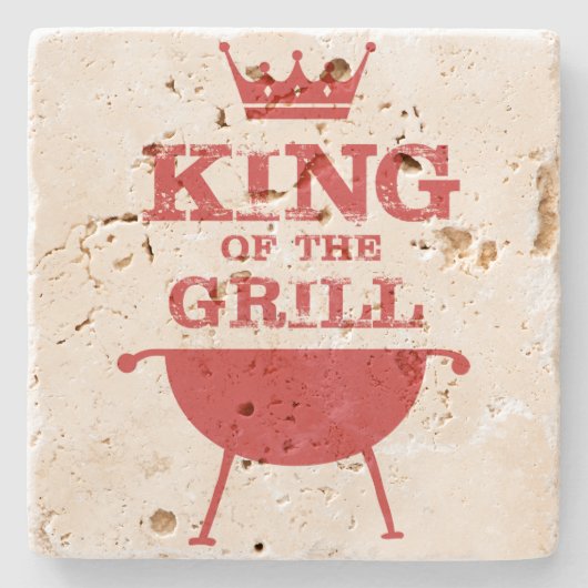 Dessous-de-verre En Pierre Roi Du Grill, Rouge (Devant)
