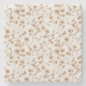Dessous-de-verre En Pierre Romantic Cream Brown Floral  (Devant)