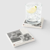 Dessous-de-verre En Pierre Romantic Photo Collage, Rustic "Be Mine" keepsake (Côté)