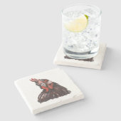 Dessous-de-verre En Pierre Rooster Farmhouse Peinture Dessous de verre en pie (Côté)