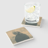 Dessous-de-verre En Pierre Rooster Portrait (Côté)