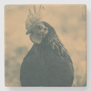 Dessous-de-verre En Pierre Rooster Portrait