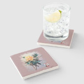 Dessous-de-verre En Pierre Rosa/Rose (Côté)
