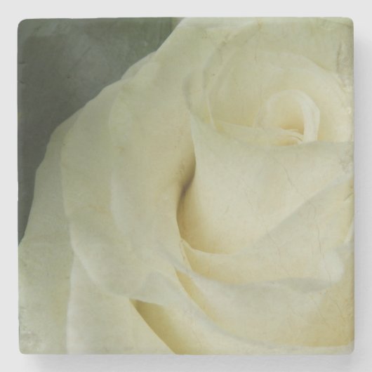Dessous-de-verre En Pierre Rose blanche (Devant)