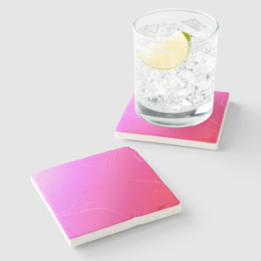 Dessous-de-verre En Pierre Rose chaud (Côté)
