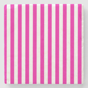 Dessous-de-verre En Pierre Rose chaud et blanc, Dessous de verre Carré à rayu