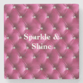 Dessous-de-verre En Pierre Rose Chaud Velours Faux (Devant)