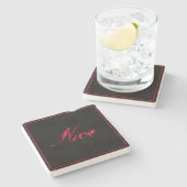 Dessous-de-verre En Pierre Rose de Nice (Côté)