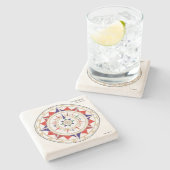 Dessous-de-verre En Pierre Rose de vent d'Aguiar (Côté)