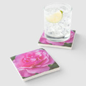 Dessous-de-verre En Pierre Rose délicate. (Côté)