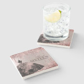 Dessous-de-verre En Pierre Rose Gold Gown Parties scintillant Étincelle Déche (Côté)