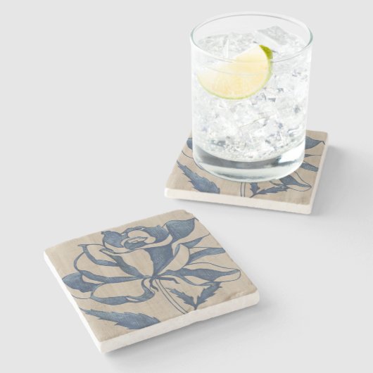 Dessous-de-verre En Pierre Rose Indigo (Côté)