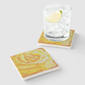 Dessous-de-verre En Pierre Rose jaune (Côté)