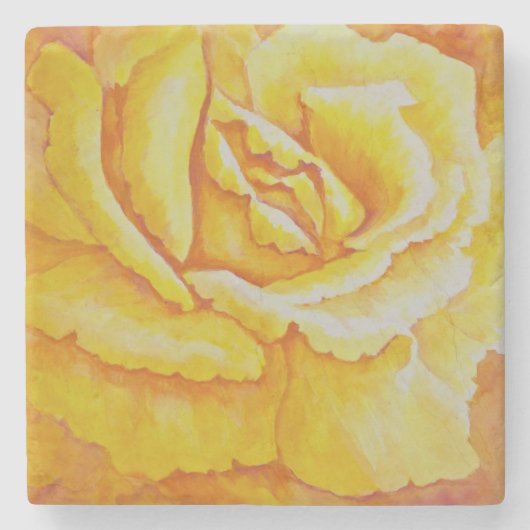 Dessous-de-verre En Pierre Rose jaune (Devant)