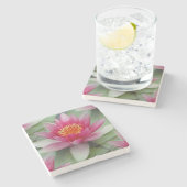 Dessous-de-verre En Pierre Rose Lotus Water Lily (Côté)