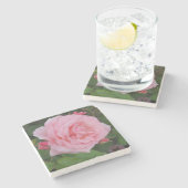 Dessous-de-verre En Pierre Rose Rose Classique (Côté)