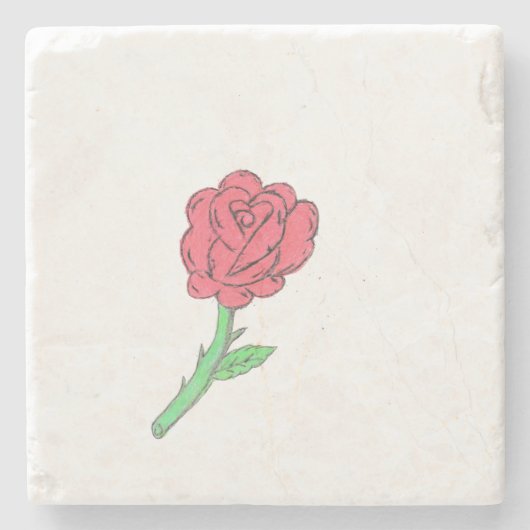 Dessous-de-verre En Pierre Rose rouge (Devant)