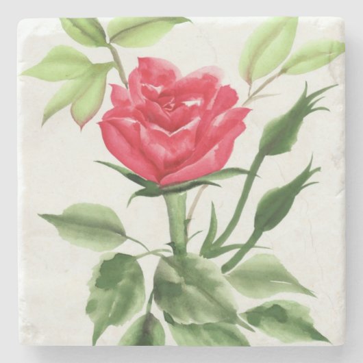 Dessous-de-verre En Pierre Rose rouge (Devant)
