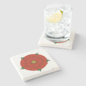 Dessous-de-verre En Pierre Rose rouge de Lancaster (Côté)