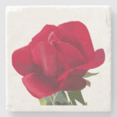 Dessous-de-verre En Pierre Rose rouge - Red rose  (Devant)