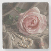 Dessous-de-verre En Pierre Rose Silken (Devant)