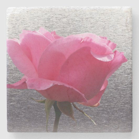 Dessous-de-verre En Pierre rose sur gris (Devant)
