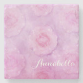 Dessous-de-verre En Pierre Roses aquarelle (Devant)