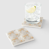 Dessous-de-verre En Pierre Roses jaunes romantiques (Côté)