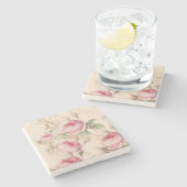 Dessous-de-verre En Pierre Roses roses rustiques (Côté)