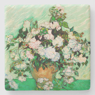 Dessous-de-verre En Pierre Roses Vintage de Vincent Van Gogh (1890)