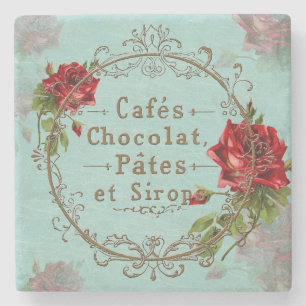 Dessous-de-verre En Pierre Roses Vintages de Shabby - Dessous de verre