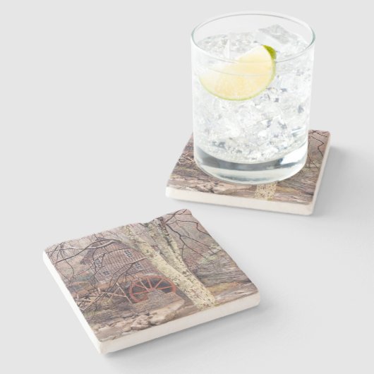 Dessous-de-verre En Pierre Roue (Côté)