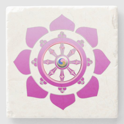 Dessous-de-verre En Pierre Roue de Dharma (Devant)