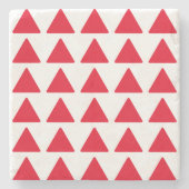Dessous-de-verre En Pierre Rouge Blanc Triangle Motif Art moderne (Devant)