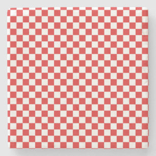 Dessous-de-verre En Pierre Rouge et blanc