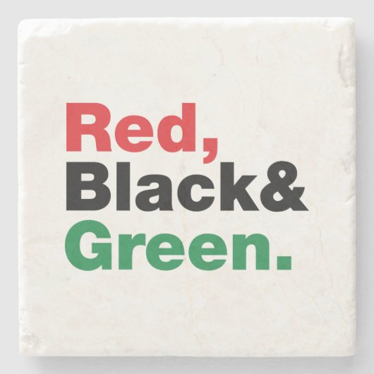 Dessous-de-verre En Pierre Rouge, Noir et Vert. (Devant)