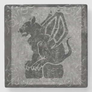 Dessous-de-verre En Pierre Rouleaux en pierre gris de gargouille
