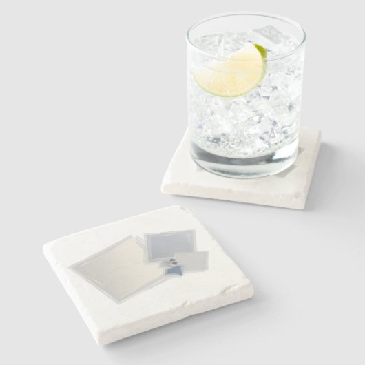 Dessous-de-verre En Pierre Roulement des carrés Fibonacci (Côté)