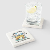 Dessous-de-verre En Pierre Rouler En Mai Comme De Joyeux Pups - Mignonne Chie (Côté)