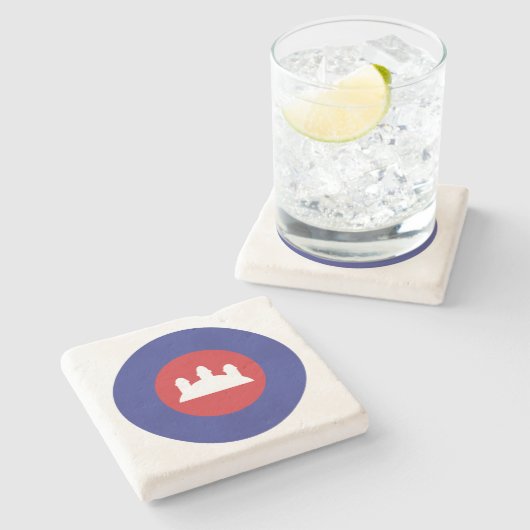 Dessous-de-verre En Pierre Roundel cambodgien (Côté)